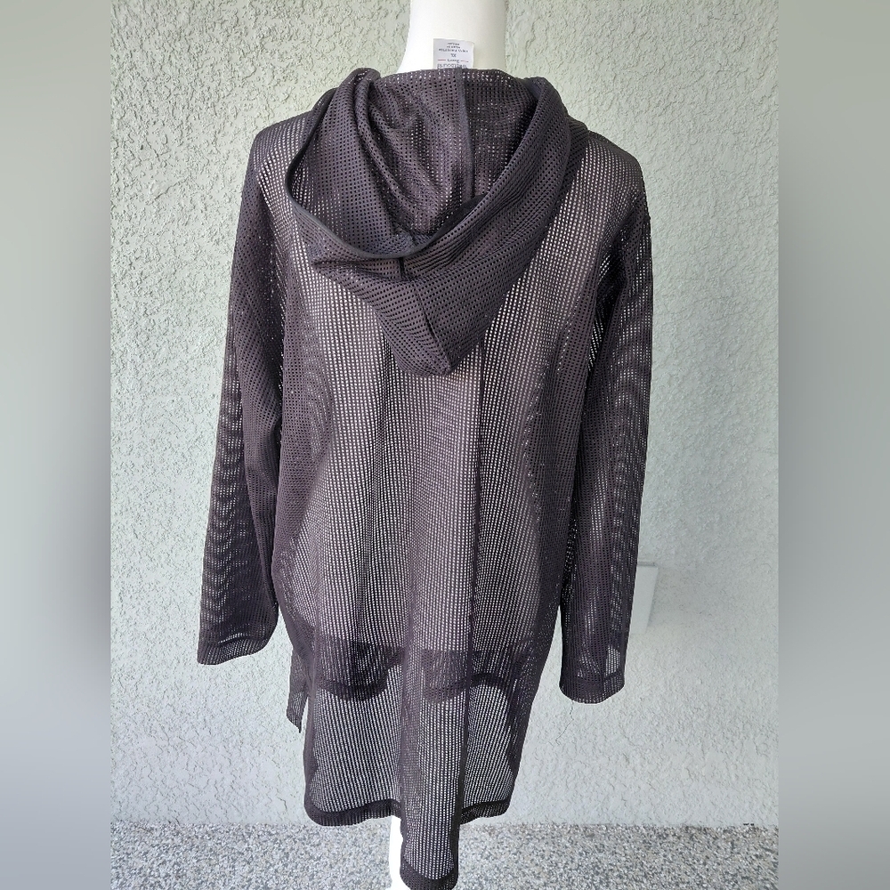 Westbound beach mesh polyester black vacation coverup full zip Size XL - Picture 5 of 6